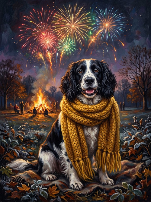 Example of Bonfire Night pet portrait