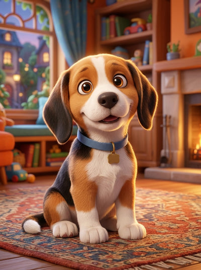 Example of Cartoon Star pet portrait