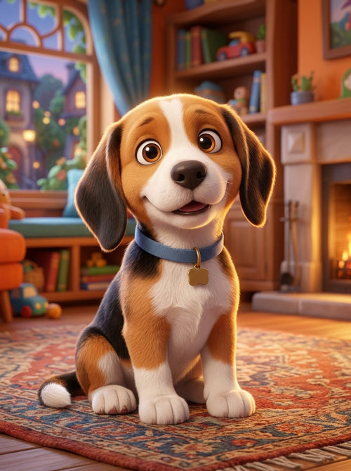 Example of Cartoon Star pet portrait