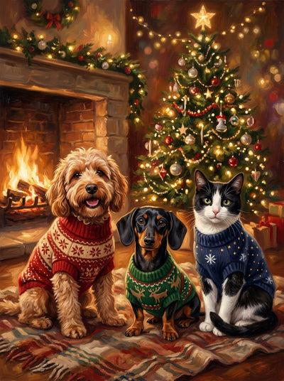 Example of Christmas Together pet portrait