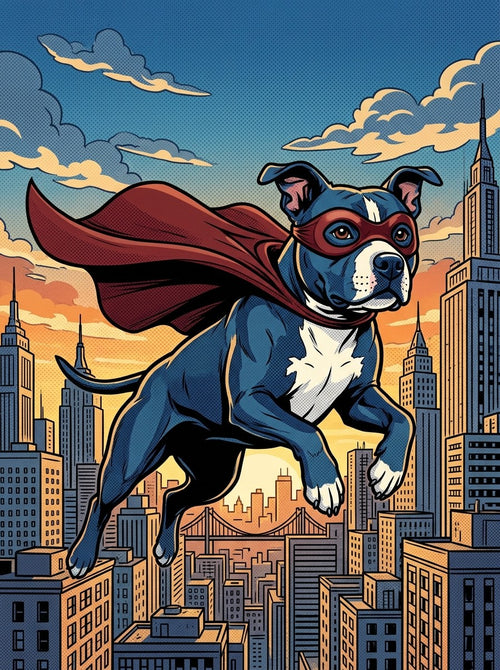 Example of Comic Book Hero pet portrait