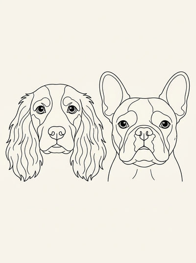 Example of Family Line Drawing pet portrait