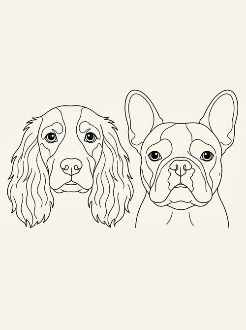 Example of Family Line Drawing pet portrait
