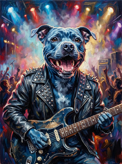 Example of The Rock Star pet portrait
