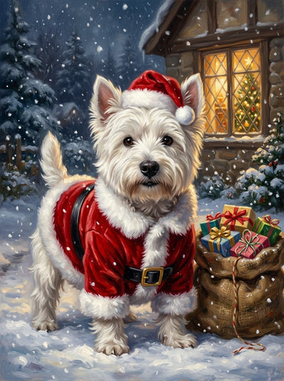 Example of Santa Paws pet portrait