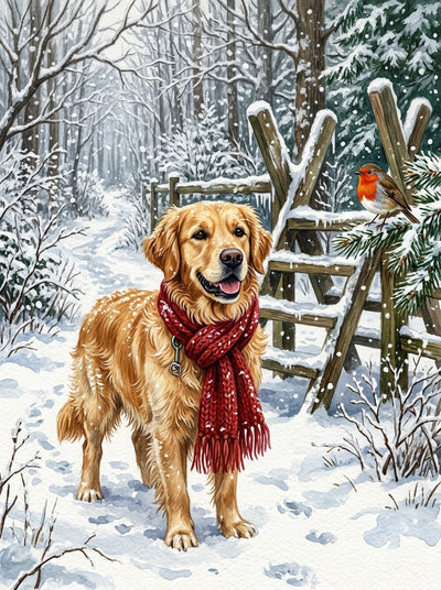 Example of Snowy Walk pet portrait