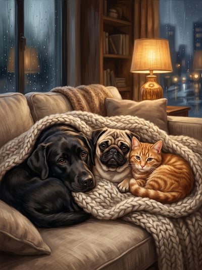 Example of Sofa Snuggle pet portrait