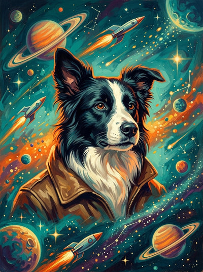 Example of Space Adventure pet portrait