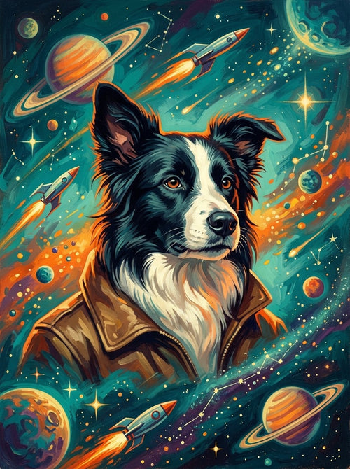 Example of Space Adventure pet portrait