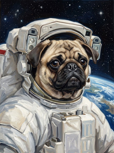 Example of The Astronaut pet portrait