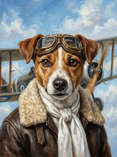 Example of The Aviator pet portrait