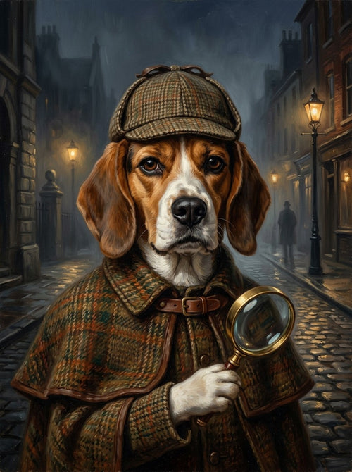 Example of The Detective pet portrait