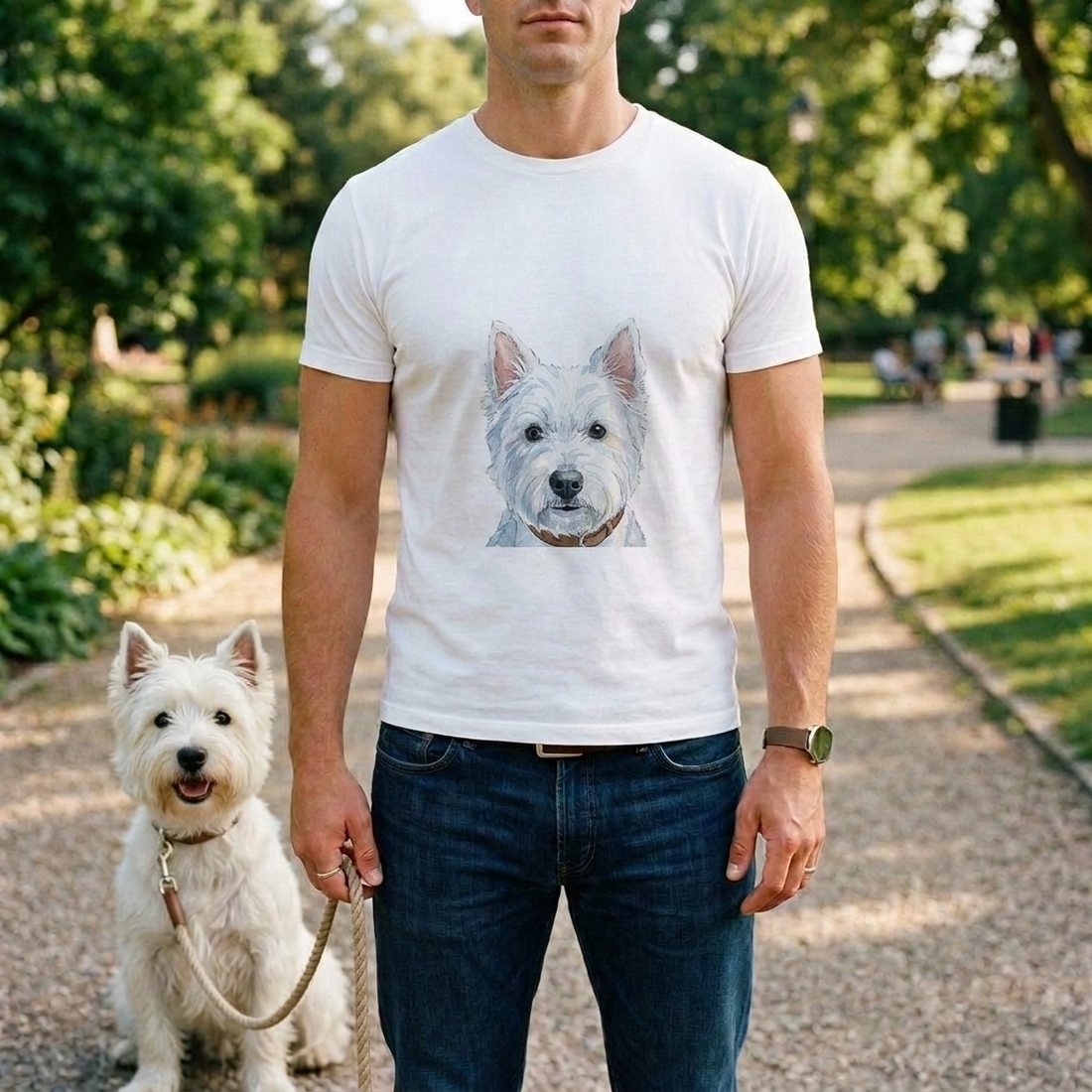 A terrier on a t-shirt